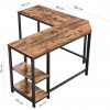 L-SHAPED DESK WITH SHELVES VASAGLE