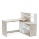 CORNER DESK WITH SHELF AND DRAWER GAUSS