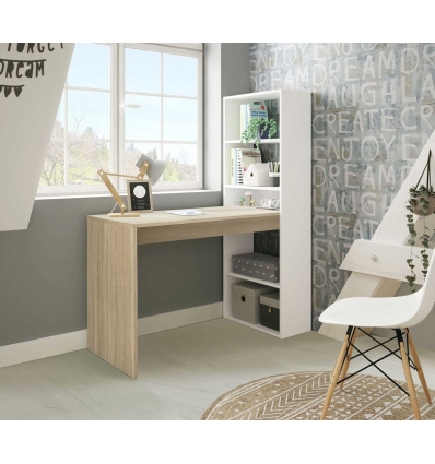 DESK WITH SHELF INDRA BICOLOR