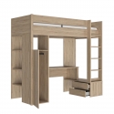 HIGH LOFT BED WITH DESK AND STORAGE PANDORA