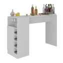 HIGH BAR TABLE WITH STORAGE WHITE-NATURAL CUARZO